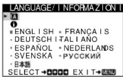 SONY HMDA420 - Sezione della lingua dei menu a schermo (LANGUAGE/INFORMAZIONI) - 4