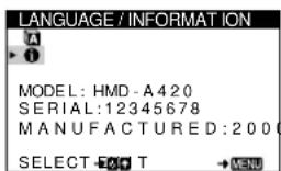 SONY HMDA420 - Anzeigen des Namens, der Seriennummer und des Herstellungsdatums des Monitors - 1