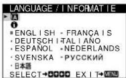 SONY HMDA420 - De schermmenutaal kiezen (LANGUAGE/INFORMATIE) - 4