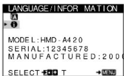 SONY HMDA420 - Displaying this monitor's name, serial number, and date of manufacture - 1