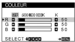 SONY HMDA420 - Réglage des couleurs de l'image (COULEUR) - 1