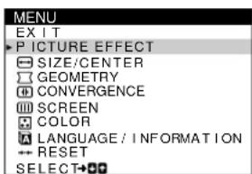 SONY HMDA420 - Selecting the on-screen menu language (LANGUAGE/INFORMATION) - 2