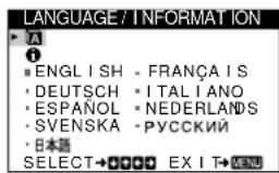 SONY HMDA420 - Auswählen der Sprache für die Bildschirmmenüs (LANGUAGE/INFORMATION) - 4