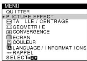 SONY HMDA420 - Sélection de la langue d'affichage des menus (LANGUAGE/INFORMATIONS) - 2