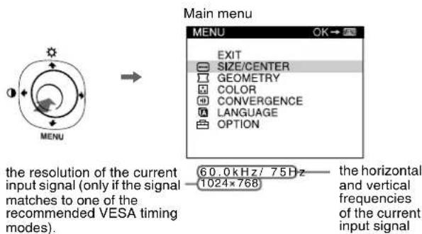 SONY HMDA230 - Navigating the menu - 1