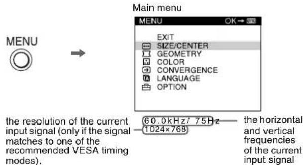 SONY CPDE230 - Navigating the menu - 1