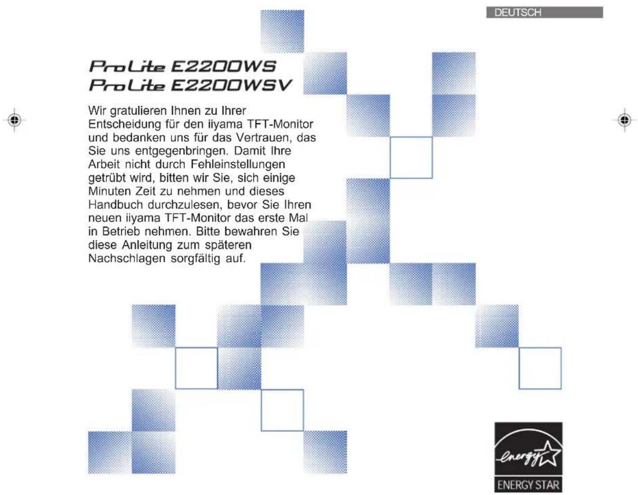 IIYAMA ProLite E2200WS - LCD Monitor - 1