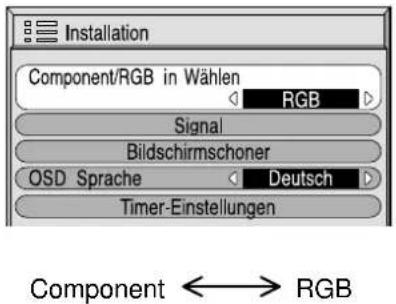 YAMAHA PDM1 - Wahl von Component / RGB IN Signalen - 4