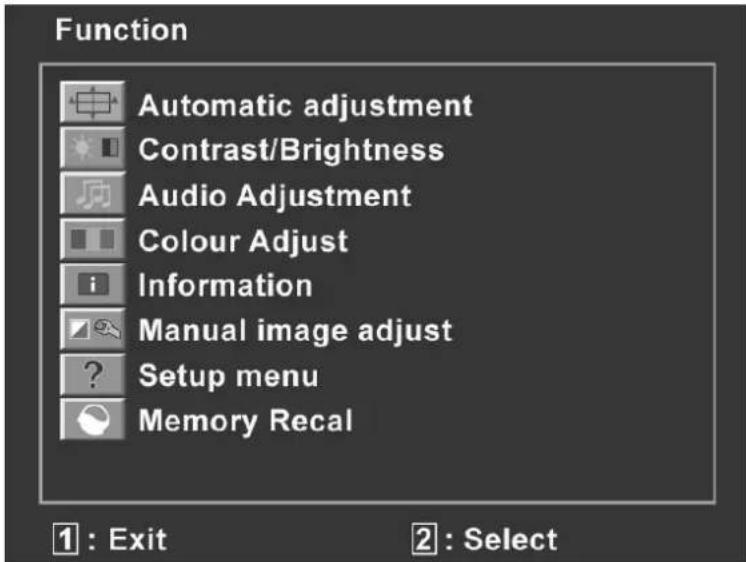 MEDION Akoya E51005 MD20138 - The OSD menu - 1