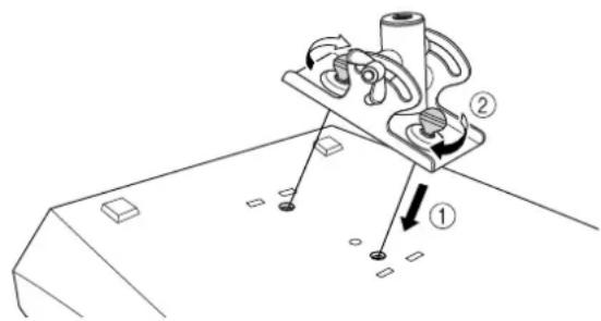 YAMAHA MG 82 CX - Installation sur un pied de microphone - 2