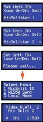 Midas DL431 - >> To set up the unit's AES50 synchronisation - 1
