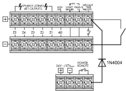 Monacor PA1240 - Switch for (automatic) announcements in all zones - 1