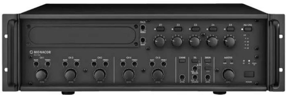 Monacor PA1120RC - PA Mixing Amplifier for 5 Zones - 2