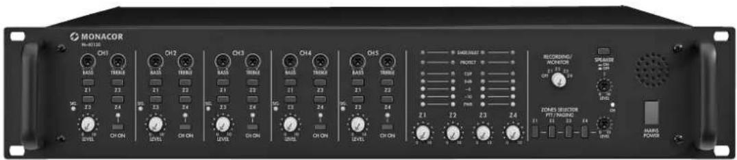 Monacor PA4000RC - ELA-Mischverstärker PA Mixing Amplifier - 1