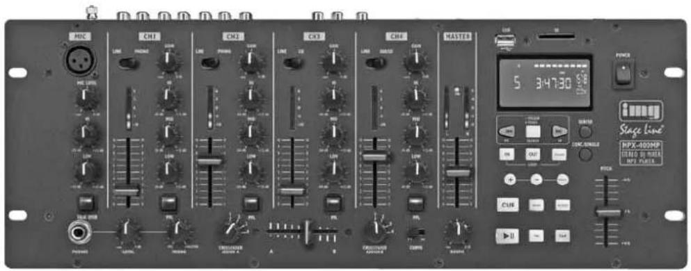 Monacor MPX40DMP - STEREO-DJ-MISCHPULT MIT MP3-SPIELER - 1