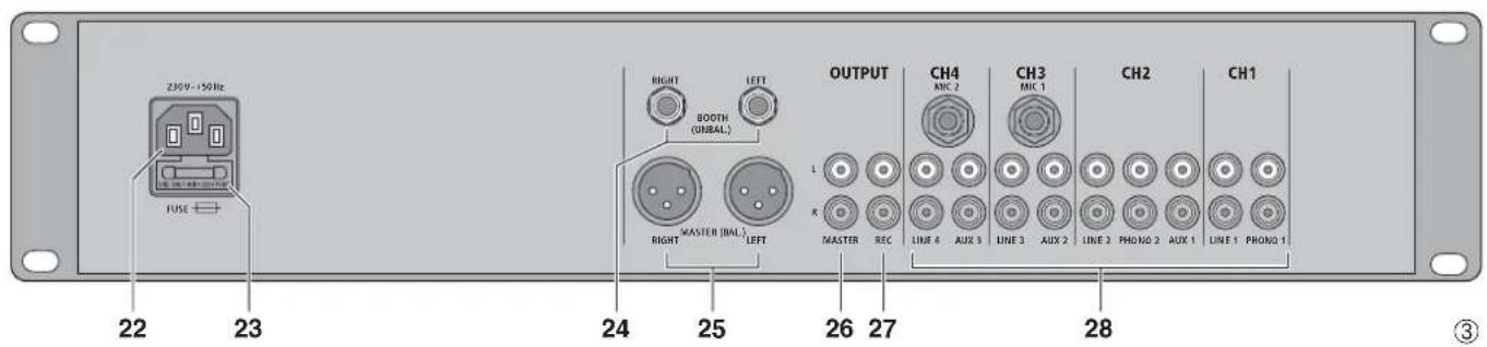 Monacor MPX410DMP - Stereo-DJ-Mischpult mit Audio-Player und Bluetooth-Empfänger - 3
