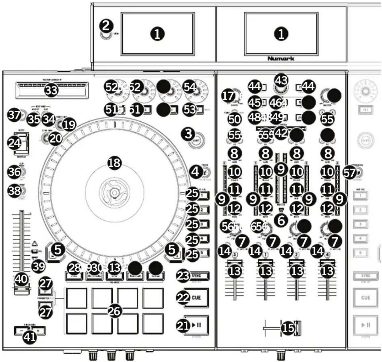 NUMARK NS7 3 - Panel superior - 1
