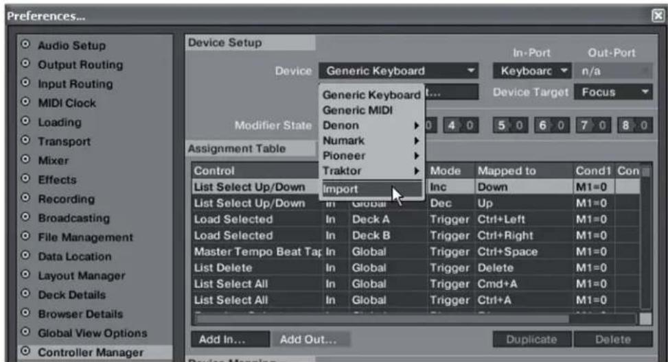 Reloop Contour Interface Edition - Importation de mapping - 3