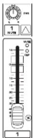 BEHRINGER Xenyx 1222 FX - Pan, Mute-kytkin ja kanava-fader2.1.4 - 1