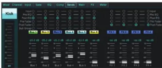 BEHRINGER X Air XR12 - Onglet Envoie - 1