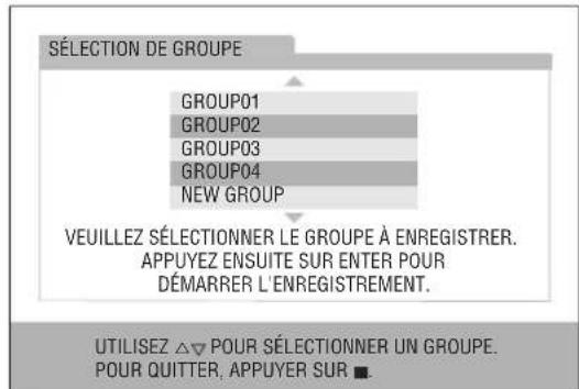 JVC SPUXG950 - Choisissez le groupe dans lequel vous souhaitez enregistrer les plages. - 3
