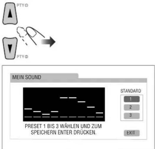 JVC SPUXG950 - Wahlen Sie eine Voreinstellungennummer von 1 bis 3 zur Speicherung des Entzerrungsmusters. - 1