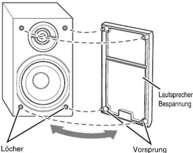 JVC SPUXG46 - Zum Abnehmen der Lautsprecherbespannungen - 1