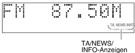JVC SPFSXA1 - Drücken Sie TA/News/Info so oft, bis die Anzeige des gewünschten Programmtypes (TA/NEWS/INFO) im Display erscheint. - 1