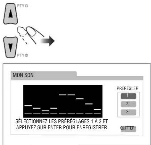 JVC CAUXG980 - Choisissez un numéro de préréglage de 1 à 3 pour la courbe d'égalisation. - 1