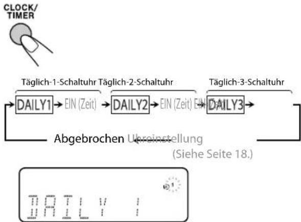 JVC CAUXG980 - Wählen Sie den aufzuheben gewünschten Timer (TÄGL. 1, TÄGL. 2 oder TÄGL. 3). - 1