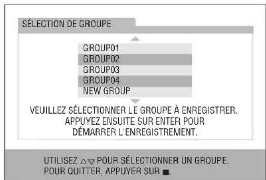 JVC CAUXG950 - Choisissez le groupe dans lequel vous souhaitez enregistrer les plages. - 3