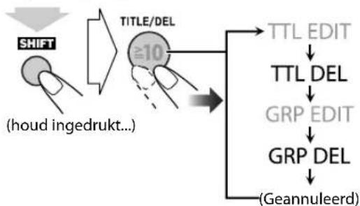 JVC CAUXG500 - Kies de functie voor het wissen van titels van een fragment/groep. - 1