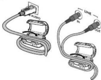 JVC CAUXG70 - \*Anbringen des Kernfilters an das USB-, LINE IN- und LINE OUT-Kabel zur Reduzierung von Störungen - 2