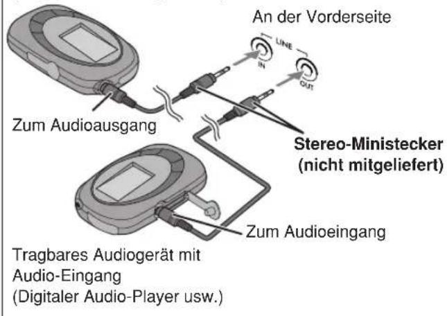JVC CAUXG70 - Beim Anschließen eines tragbaren Audiogeräts (LINE) - 1