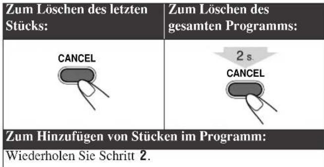 JVC CAUXG33 - Zum Modifizieren des Programms - 1