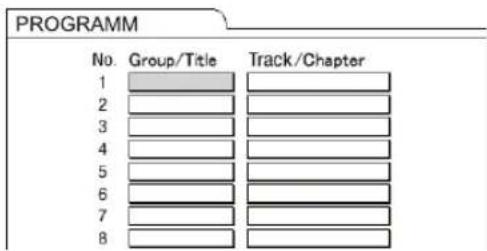 PROGRAMM No. Group/Title Track/Chapter 1 2 3 4 5 6 7 8