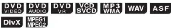 DVD VIDEO DVDAUDIO DVDA VR VCD SVCD MP3 WMA WAV ASF DivX MPEG1 MPEG2