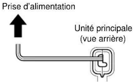 Prise d'alimentation Unité principale (vue arrière)