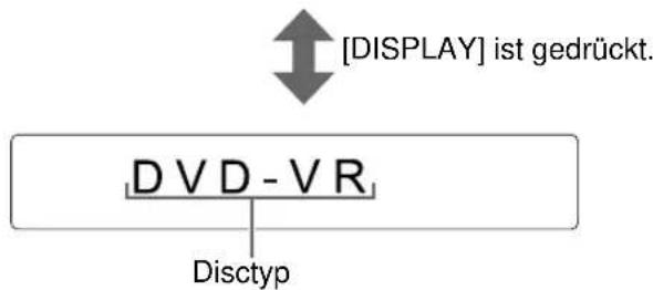 [DISPLAY] ist gedrückt. DVD - VR Disctyp