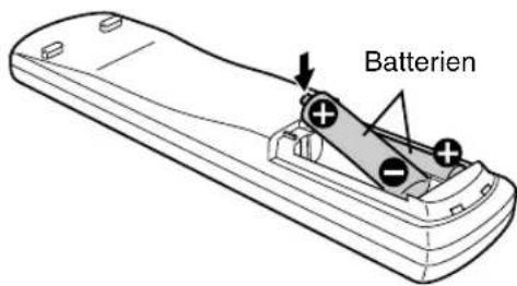 JVC CAFSY1 - Einsetzen der Batterien in die Fernbedienung - 2
