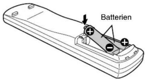 JVC CAEXD5 - Einsetzen der Batterien in die Fernbedienung - 2