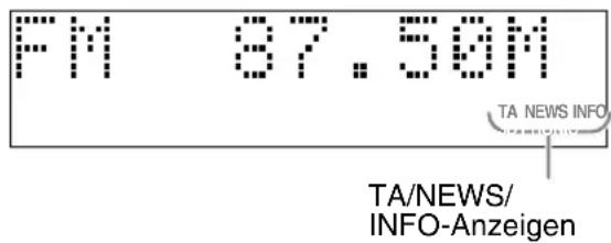 JVC CAFSXA1 - Drücken Sie TA/News/Info so oft, bis die Anzeige des gewünschten Programmtyps (TA/NEWS/INFO) im Display erscheint. - 1