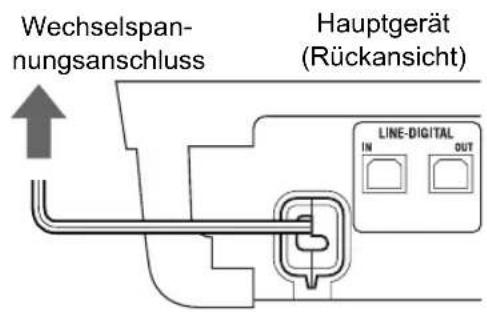 Wechselspan- nungsanschluss Hauptgerät (Rückansicht) LINE-DIGITAL IN OUT