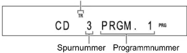 CD 3 PRGM. 1 PRG Spurnummer Programmnummer