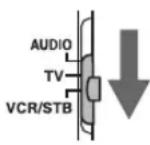 JVC CADD1 - Schieben Sie den Wahl- schalter Fernbedie- nungsmodus auf [VCR/ STB]. - 1