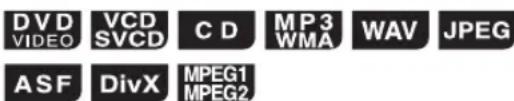 DVD VIDEO VCD SVCD CD MP3 WMA WAV JPEG ASF DivX MPEG1 MPEG2