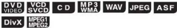 DVD VIDEO VCD SVCD C D MP3 WMA WAV JPEG ASF DivX MPEG1 MPEG2