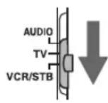 JVC CADD8 - Schieben Sie den Wahlschalter Fernbedienungsmodus auf [VCR/STB]. - 1