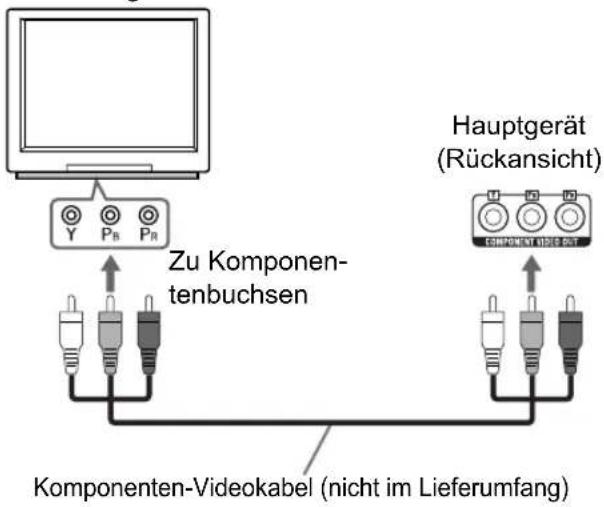 JVC CADD8 - Anschlieben eines Fernsehers über die [COMPONENT VIDEO OUT] Buchsen - 1