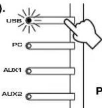 YAMAHA APU70 - Mantenete premuto il tasto di selezione dell'ingresso USB fino a quando non appare l'impostazione dell'attuale canale (per due - 1